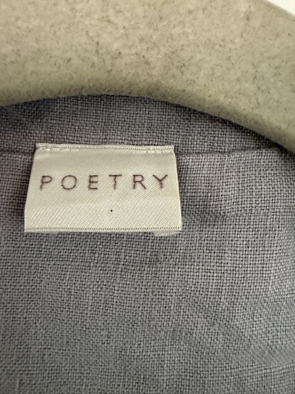 Poetry Light Gray linen Button Jacket - Picture 2 of 11
